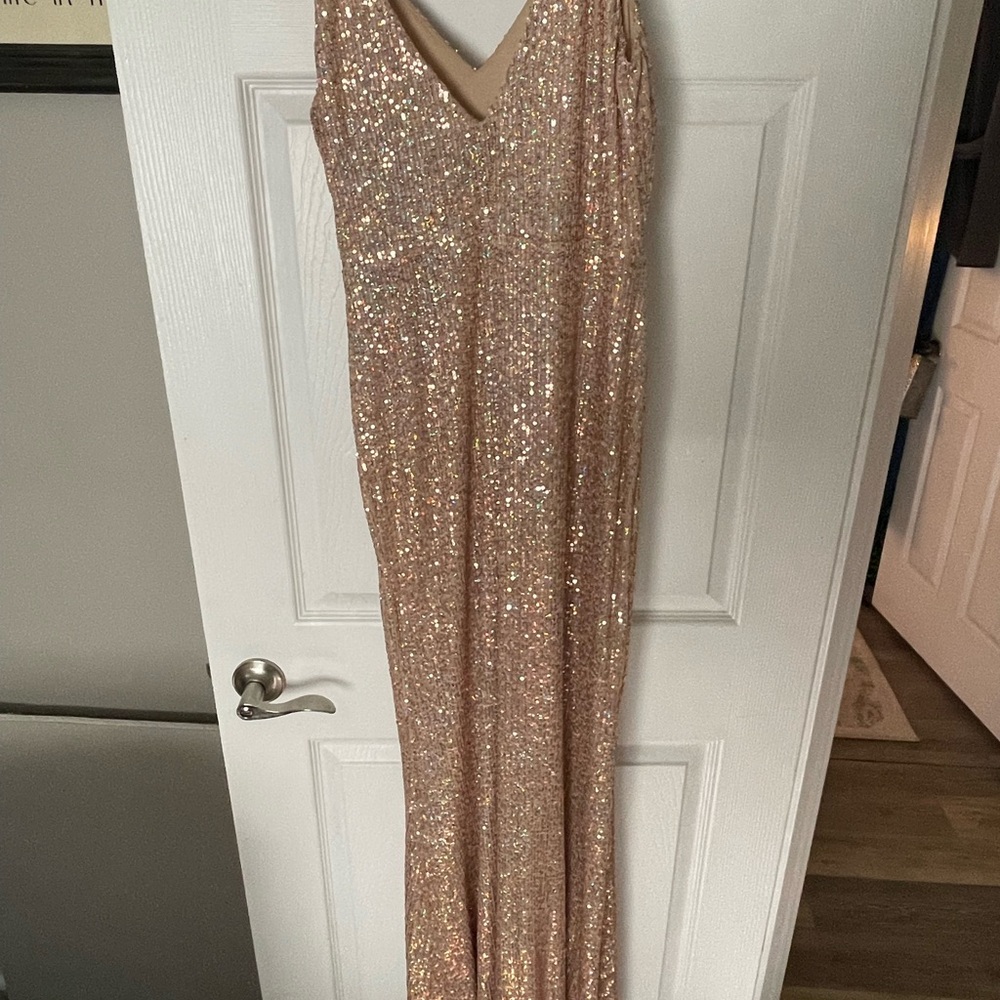 Lovely Day Gold Shimmer Maxi Dress